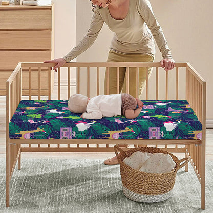 Funny Christmas Decoration Pattern Print Baby Crib Sheet