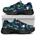 Funny Christmas Decoration Pattern Print Black Chunky Shoes