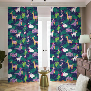 Funny Christmas Decoration Pattern Print Blackout Pencil Pleat Curtains