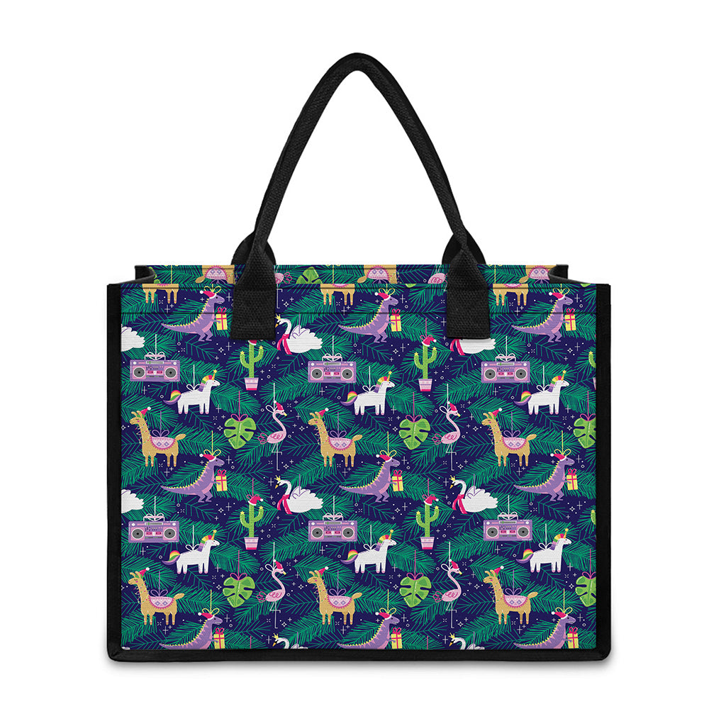 Funny Christmas Decoration Pattern Print Canvas Tote Bag
