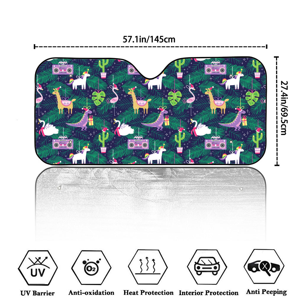 Funny Christmas Decoration Pattern Print Car Windshield Sun Shade