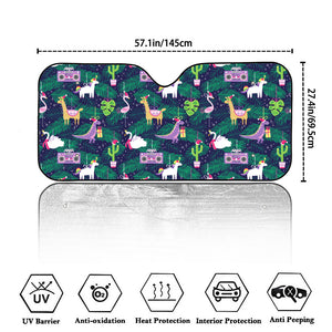 Funny Christmas Decoration Pattern Print Car Windshield Sun Shade