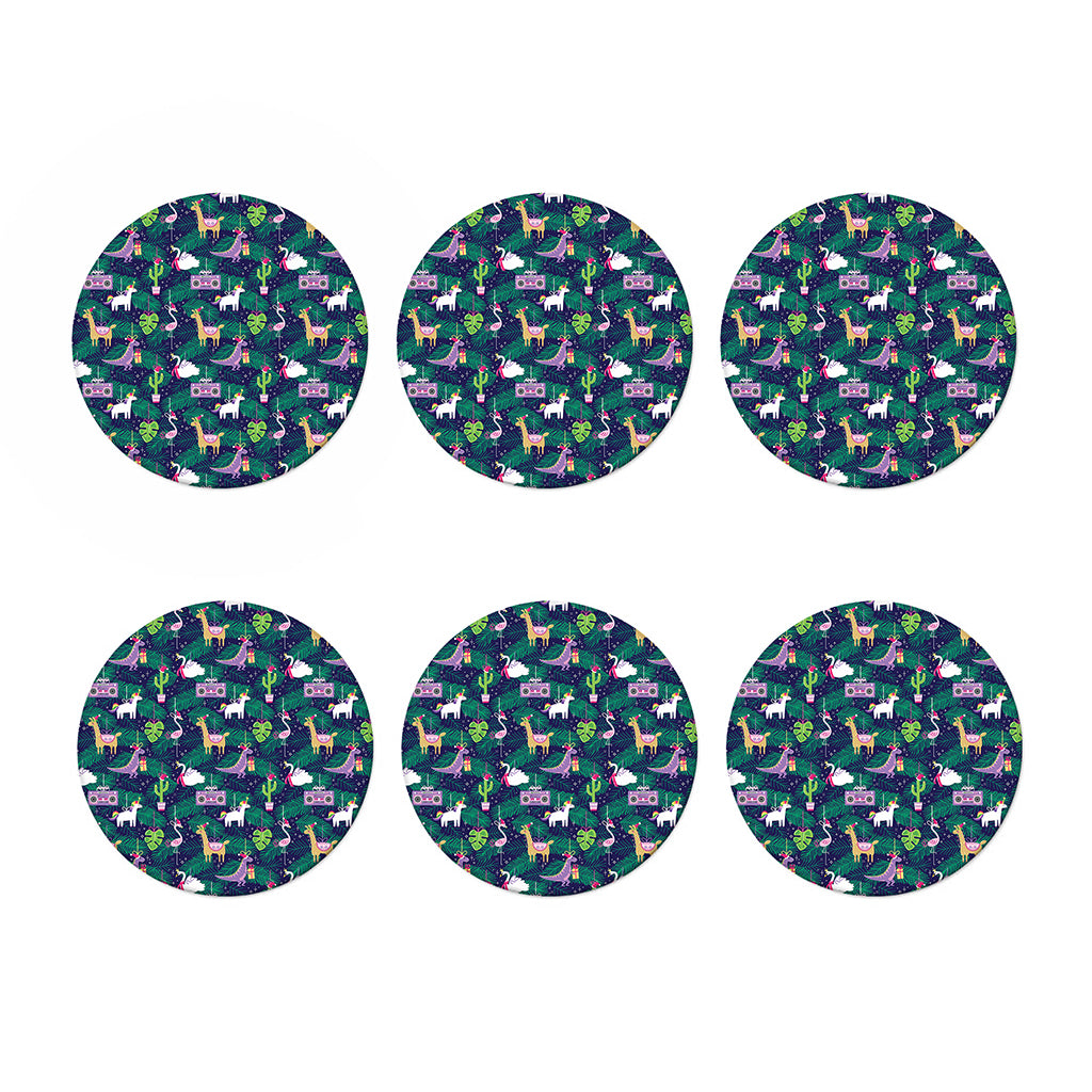 Funny Christmas Decoration Pattern Print Coaster Set