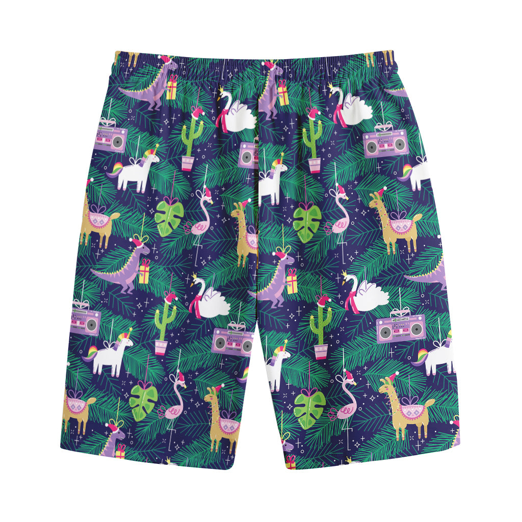 Funny Christmas Decoration Pattern Print Cotton Shorts