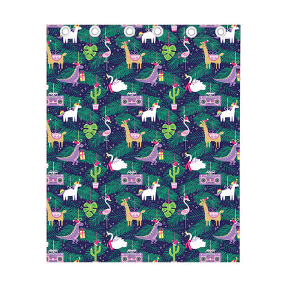 Funny Christmas Decoration Pattern Print Curtain