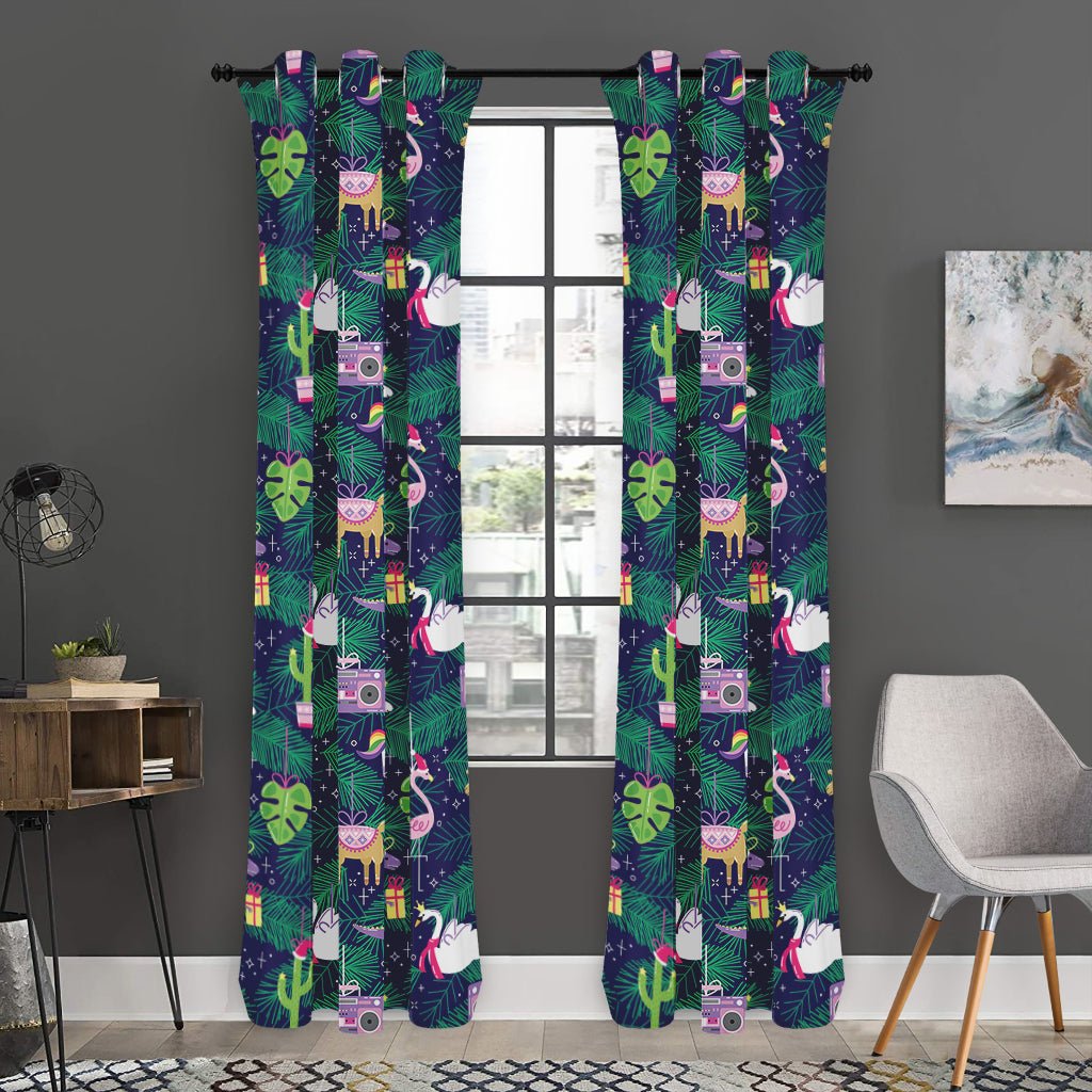 Funny Christmas Decoration Pattern Print Curtain