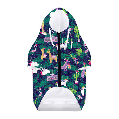 Funny Christmas Decoration Pattern Print Dog Zip Up Hoodie