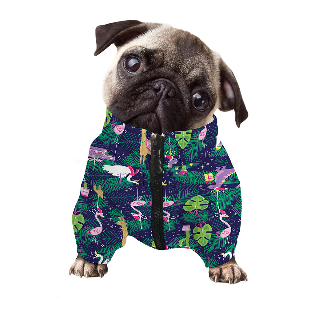 Funny Christmas Decoration Pattern Print Dog Zip Up Jacket