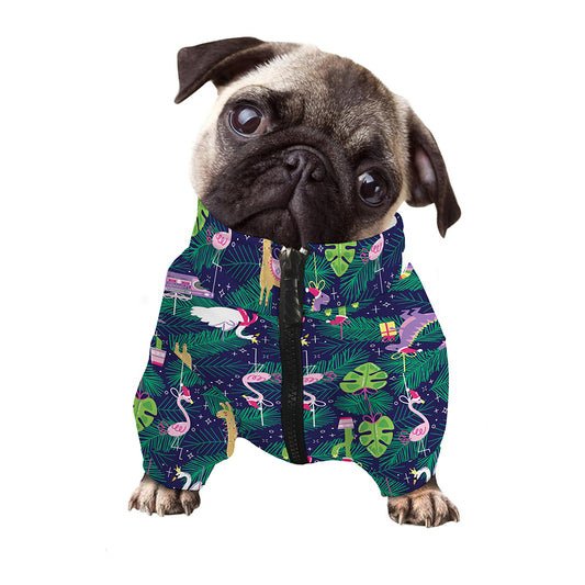 Funny Christmas Decoration Pattern Print Dog Zip Up Jacket