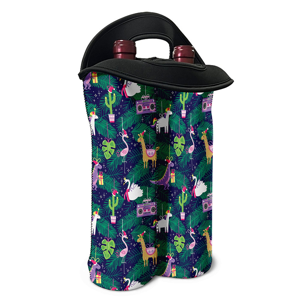 Funny Christmas Decoration Pattern Print Double Neoprene Wine Tote