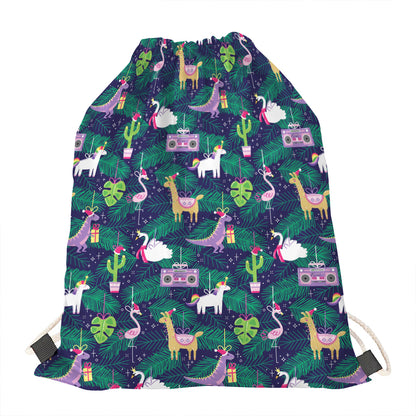 Funny Christmas Decoration Pattern Print Drawstring Bag
