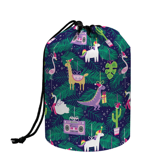 Funny Christmas Decoration Pattern Print Drawstring Makeup Bag
