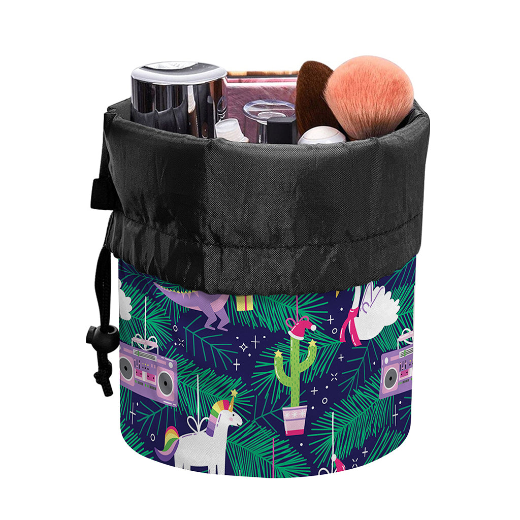Funny Christmas Decoration Pattern Print Drawstring Makeup Bag