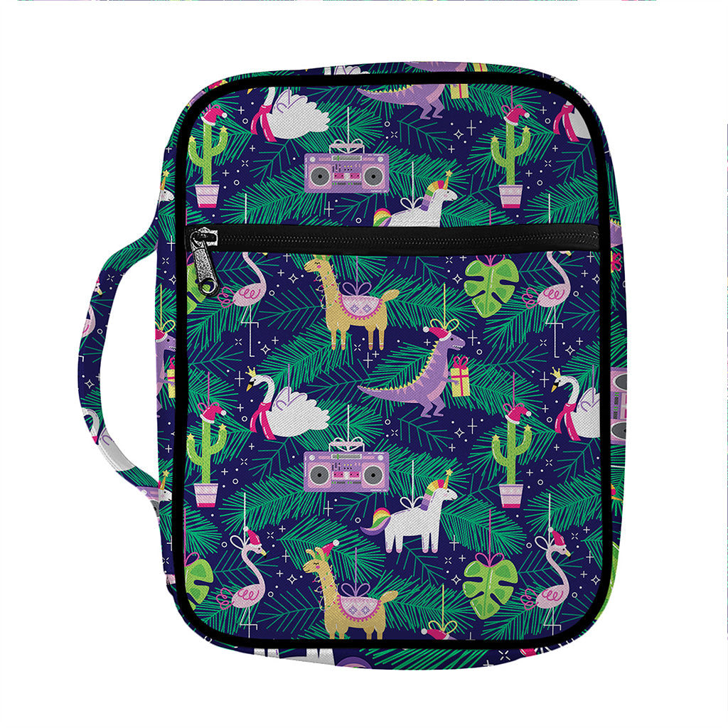 Funny Christmas Decoration Pattern Print Front Pocket Bible Bag