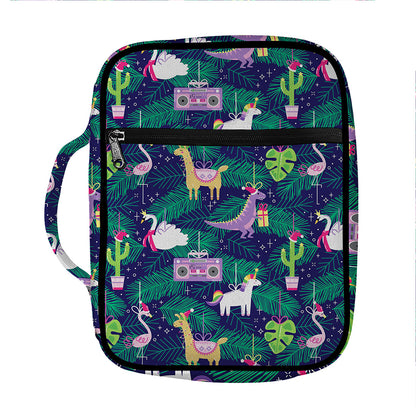 Funny Christmas Decoration Pattern Print Front Pocket Bible Bag