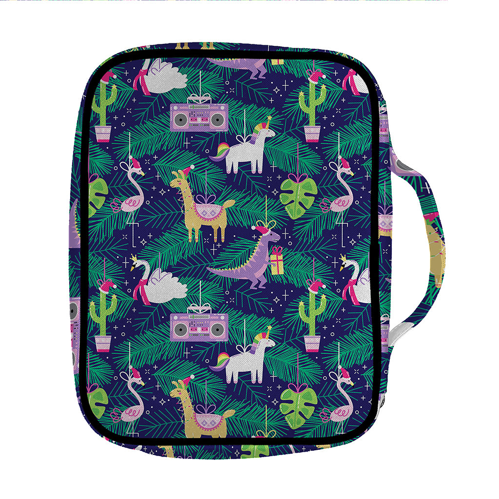 Funny Christmas Decoration Pattern Print Front Pocket Bible Bag