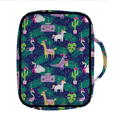 Funny Christmas Decoration Pattern Print Front Pocket Bible Bag
