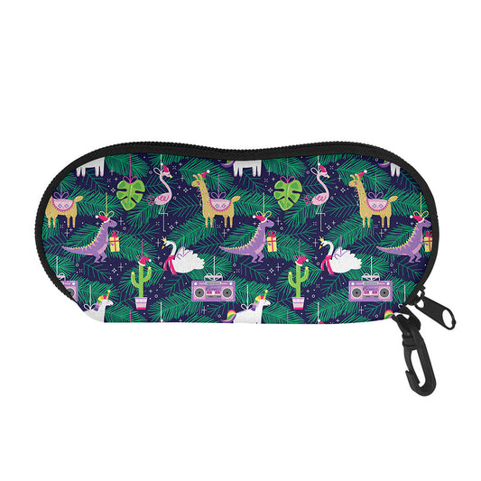 Funny Christmas Decoration Pattern Print Glasses Case
