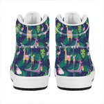 Funny Christmas Decoration Pattern Print High Top Leather Sneakers