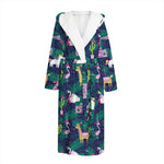Funny Christmas Decoration Pattern Print Hooded Bathrobe
