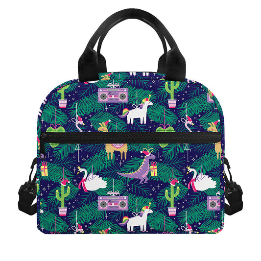 Funny Christmas Decoration Pattern Print Insulated Lunch Bag