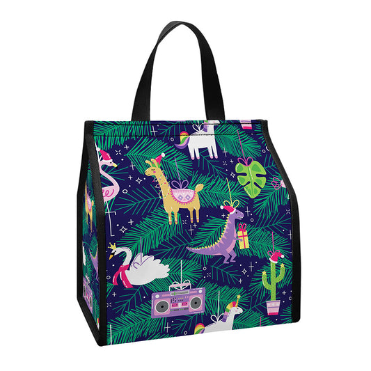 Funny Christmas Decoration Pattern Print Insulated Lunch Tote