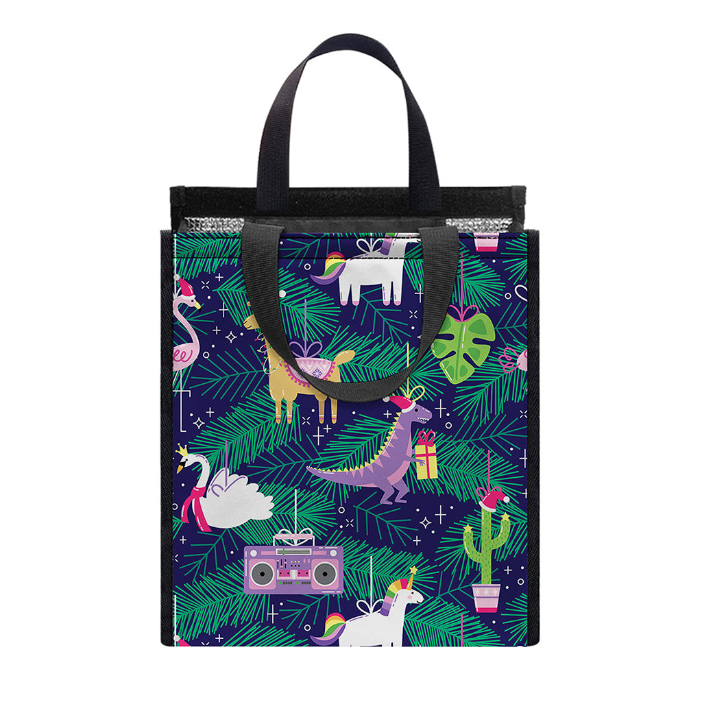 Funny Christmas Decoration Pattern Print Insulated Lunch Tote