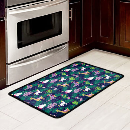 Funny Christmas Decoration Pattern Print Kitchen Mat
