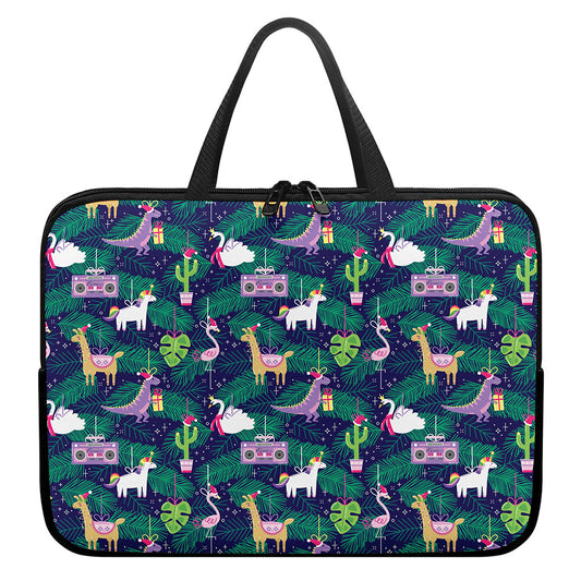 Funny Christmas Decoration Pattern Print Laptop Sleeve With Handle