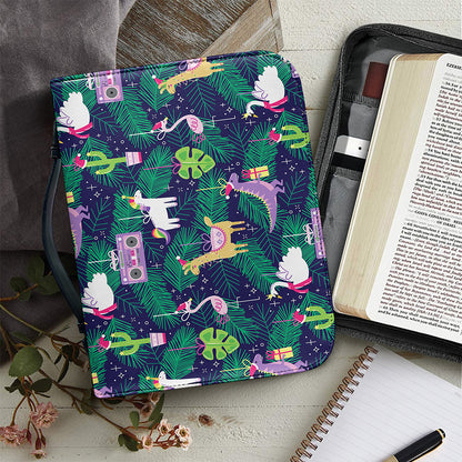 Funny Christmas Decoration Pattern Print Leather Bible Cover