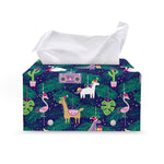 Funny Christmas Decoration Pattern Print Leather Tissue Box Cover