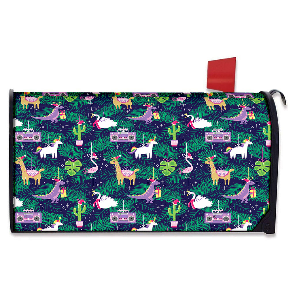 Funny Christmas Decoration Pattern Print Mailbox Cover