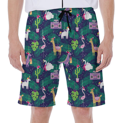Funny Christmas Decoration Pattern Print Men's Beach Shorts