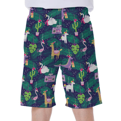 Funny Christmas Decoration Pattern Print Men's Beach Shorts