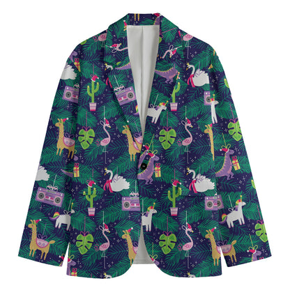 Funny Christmas Decoration Pattern Print Men's Blazer