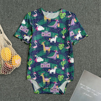 Funny Christmas Decoration Pattern Print Men's Bodysuit