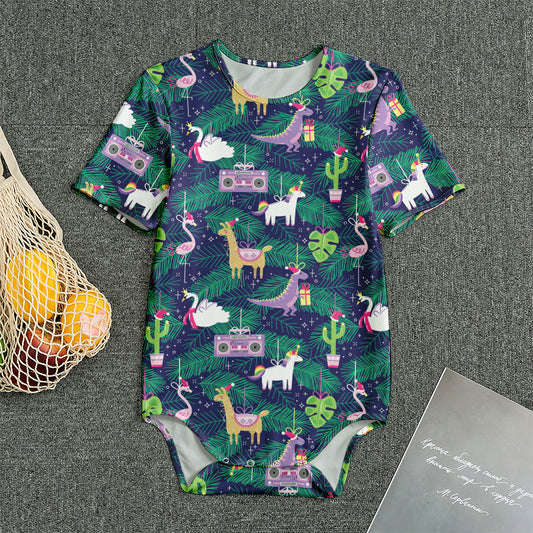 Funny Christmas Decoration Pattern Print Men's Bodysuit