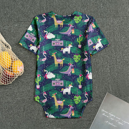 Funny Christmas Decoration Pattern Print Men's Bodysuit