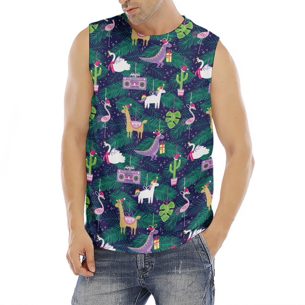 Funny Christmas Decoration Pattern Print Men's Fitness Tank Top