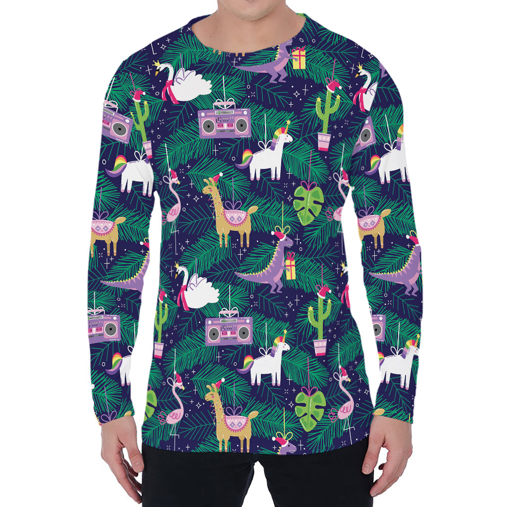 Funny Christmas Decoration Pattern Print Men's Long Sleeve T-Shirt