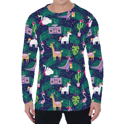 Funny Christmas Decoration Pattern Print Men's Long Sleeve T-Shirt