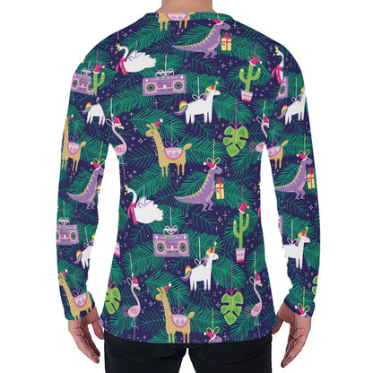 Funny Christmas Decoration Pattern Print Men's Long Sleeve T-Shirt