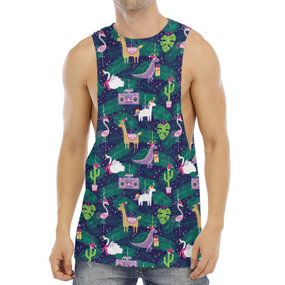 Funny Christmas Decoration Pattern Print Men's Muscle Tank Top