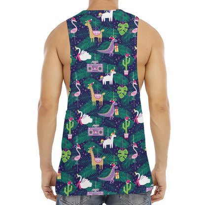 Funny Christmas Decoration Pattern Print Men's Muscle Tank Top