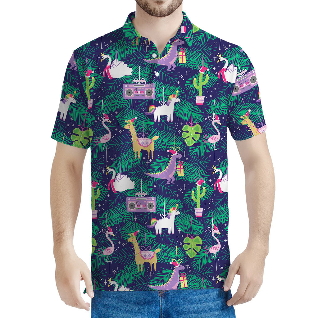 Funny Christmas Decoration Pattern Print Men's Polo Shirt