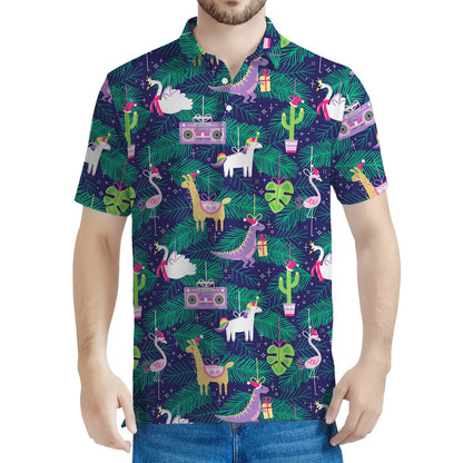 Funny Christmas Decoration Pattern Print Men's Polo Shirt