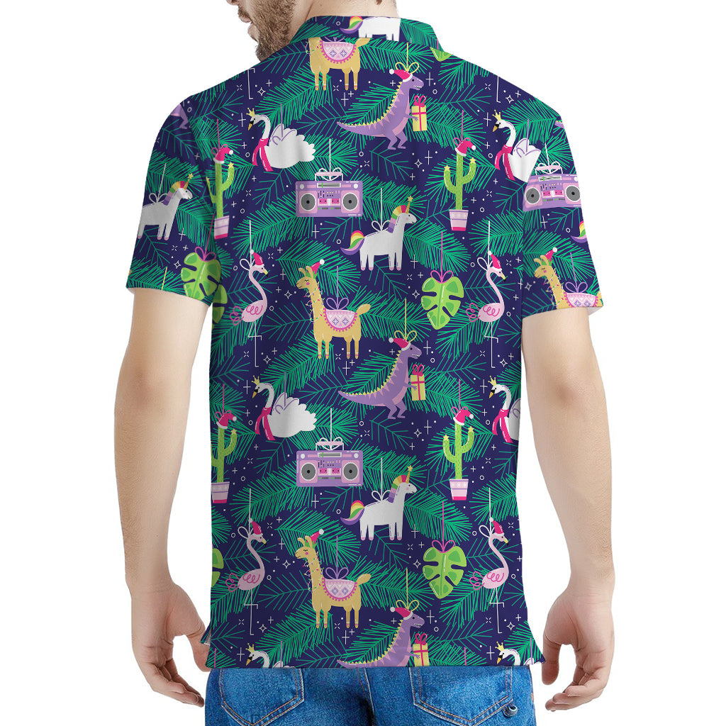 Funny Christmas Decoration Pattern Print Men's Polo Shirt