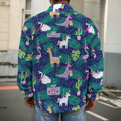 Funny Christmas Decoration Pattern Print Men's Shirt Jacket