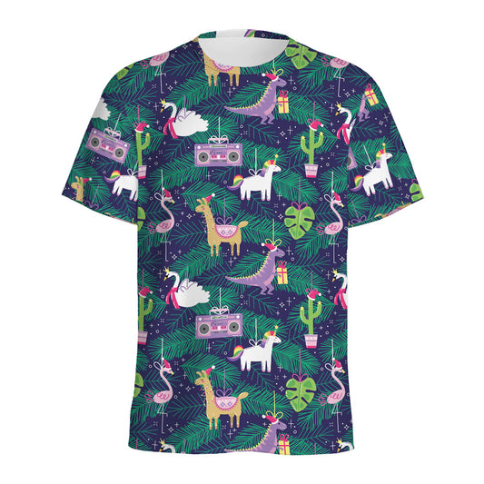 Funny Christmas Decoration Pattern Print Men's Sports T-Shirt