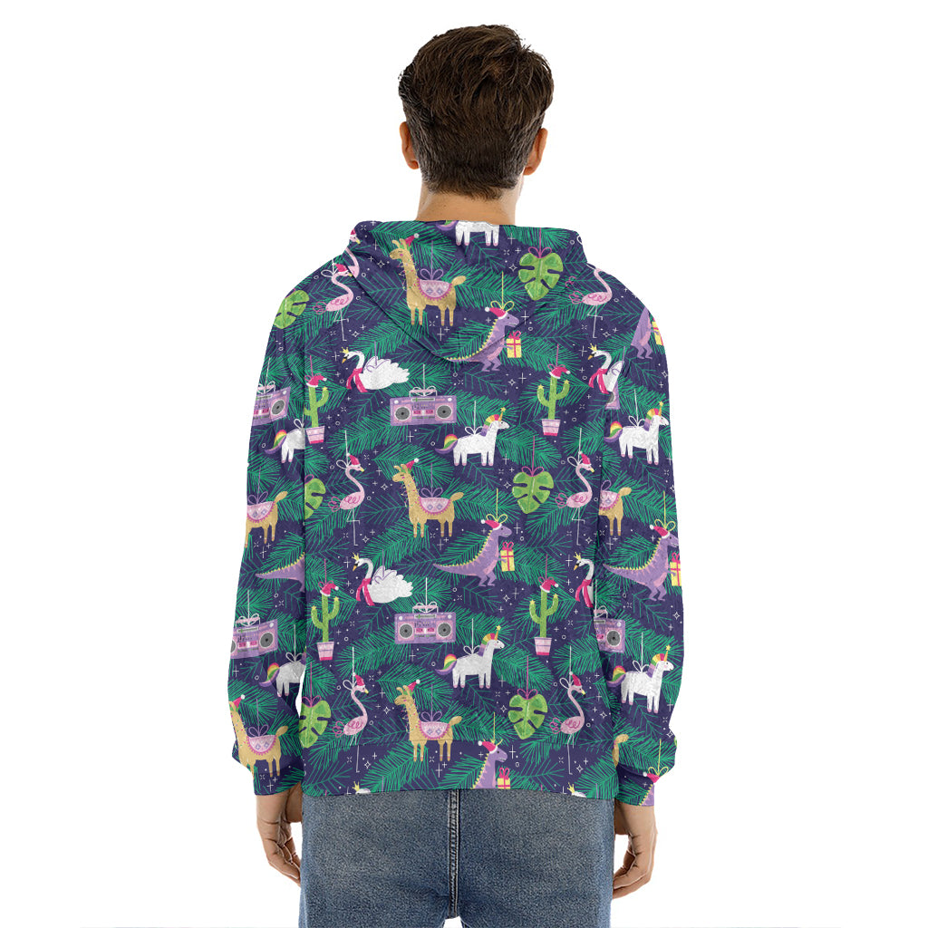 Funny Christmas Decoration Pattern Print Men's Velvet Pullover Hoodie